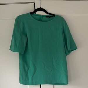 Tibi Teal Short Sleeve Top